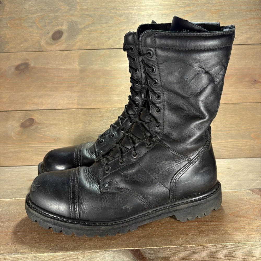 Rocky 2090 Paraboot Mens size 10 shoes Black Leather Lace Up combat jump boots